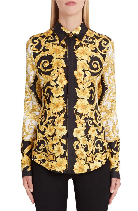 versace shirt ladies|designer silk shirts for women.